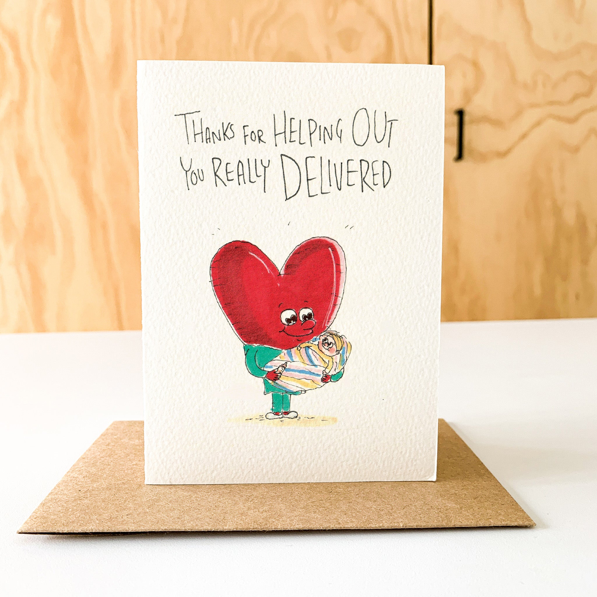 Thanks for Helping Out, You Really Delivered - Midwife thank you card 2026