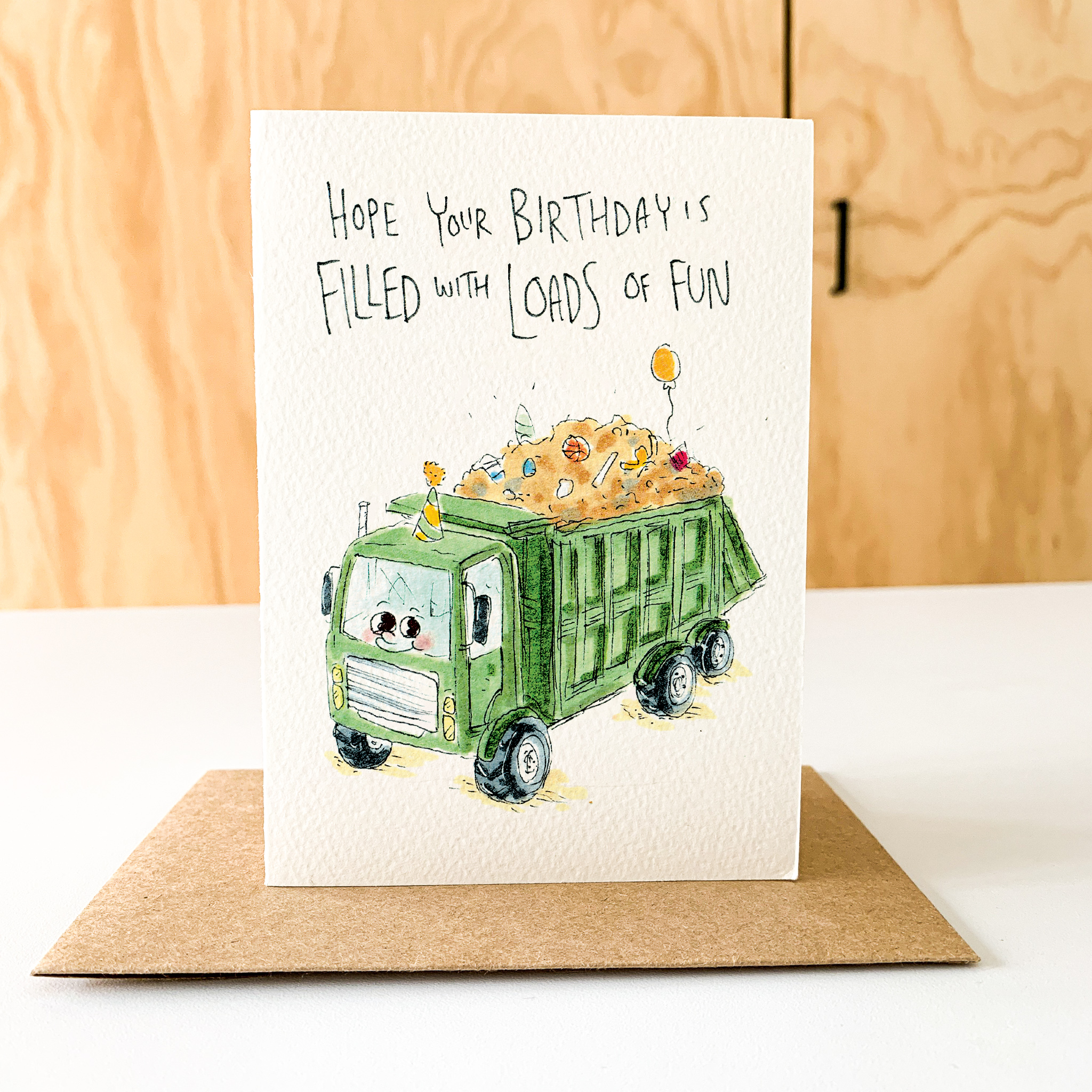 Hope Your Birthday is Filled with Loads of Fun  |  Construction birthday card - Well Drawn