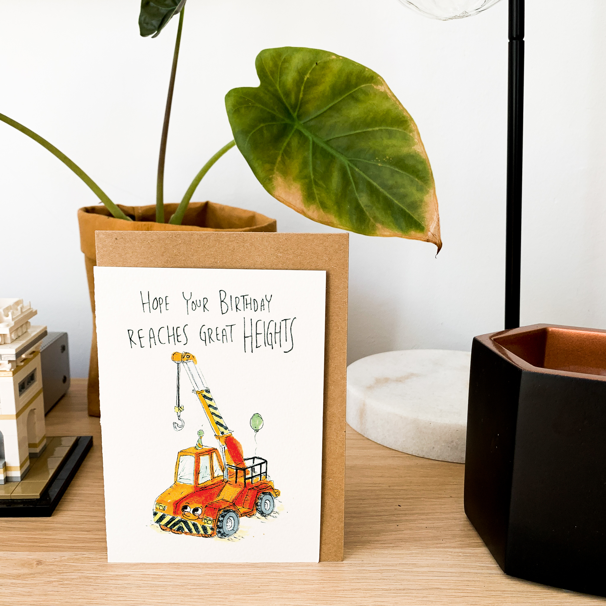 Hope Your Birthday Reaches Great Heights  |  Construction birthday card - Well Drawn