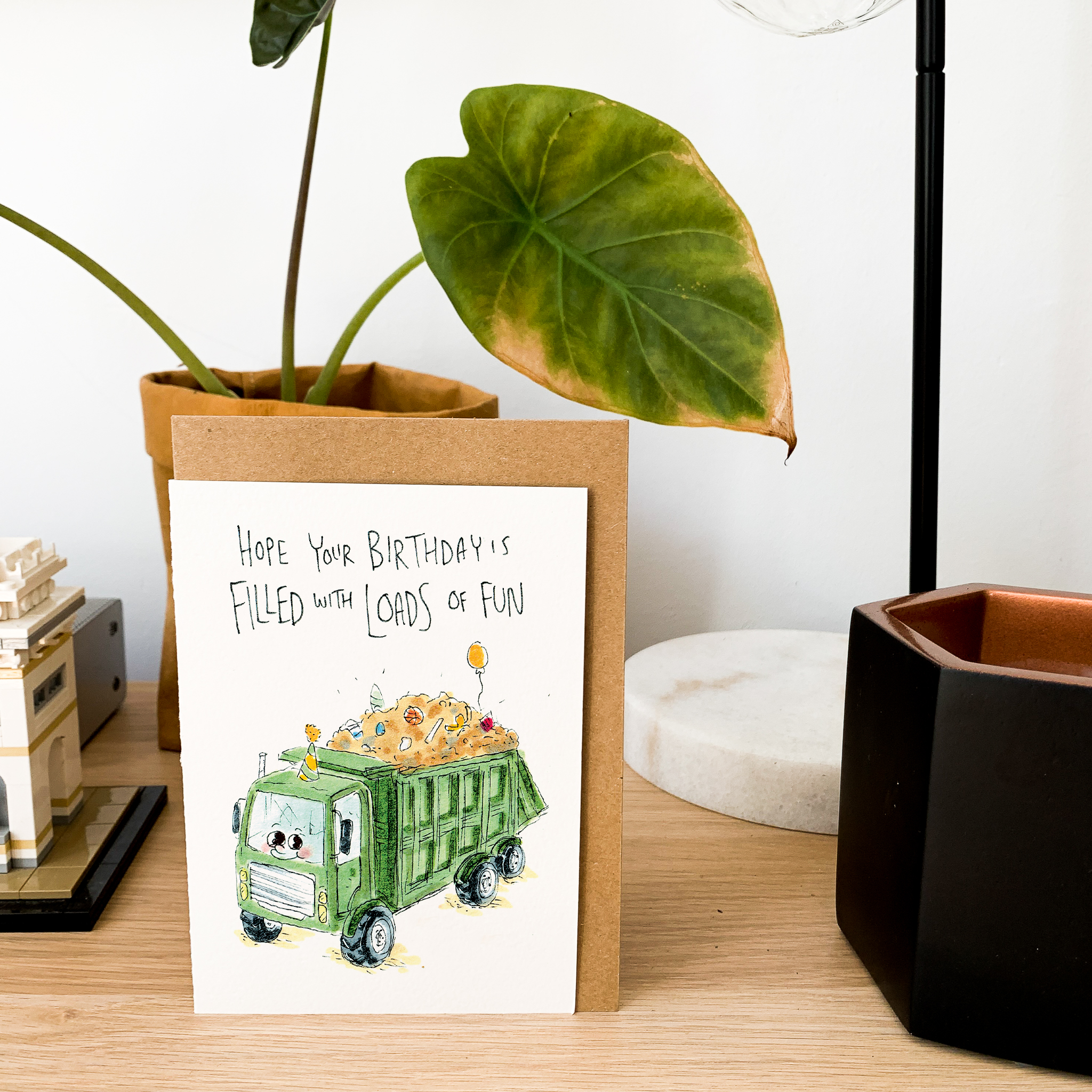 Hope Your Birthday is Filled with Loads of Fun  |  Construction birthday card - Well Drawn