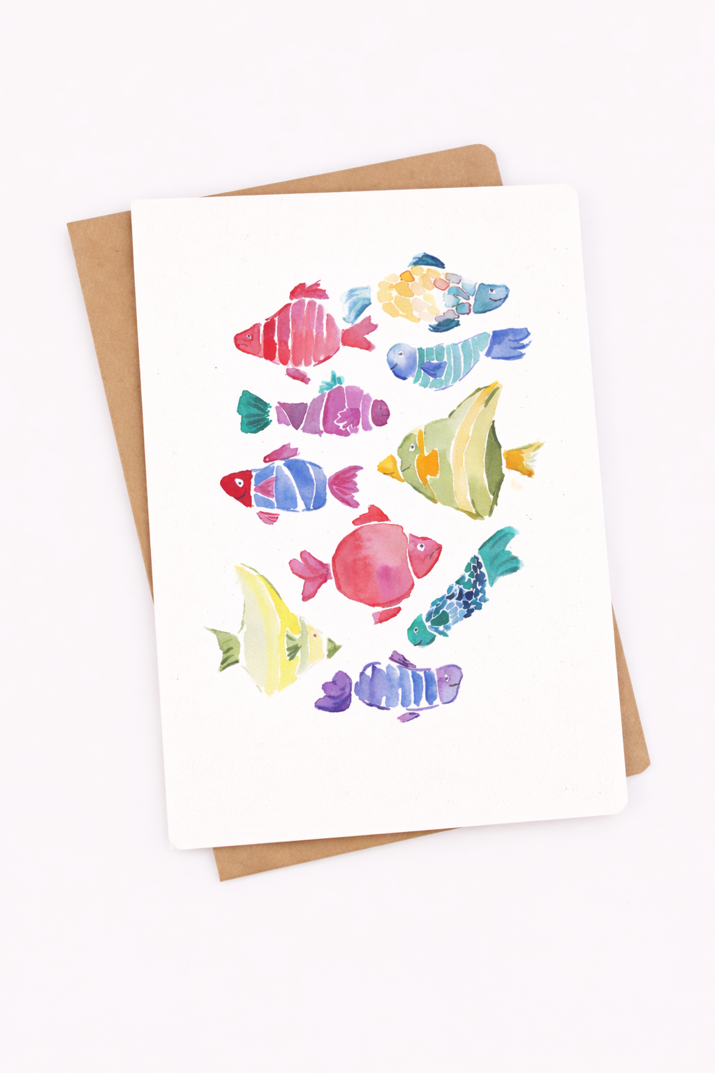 Colourful Fish Illustrated Card - Well Drawn