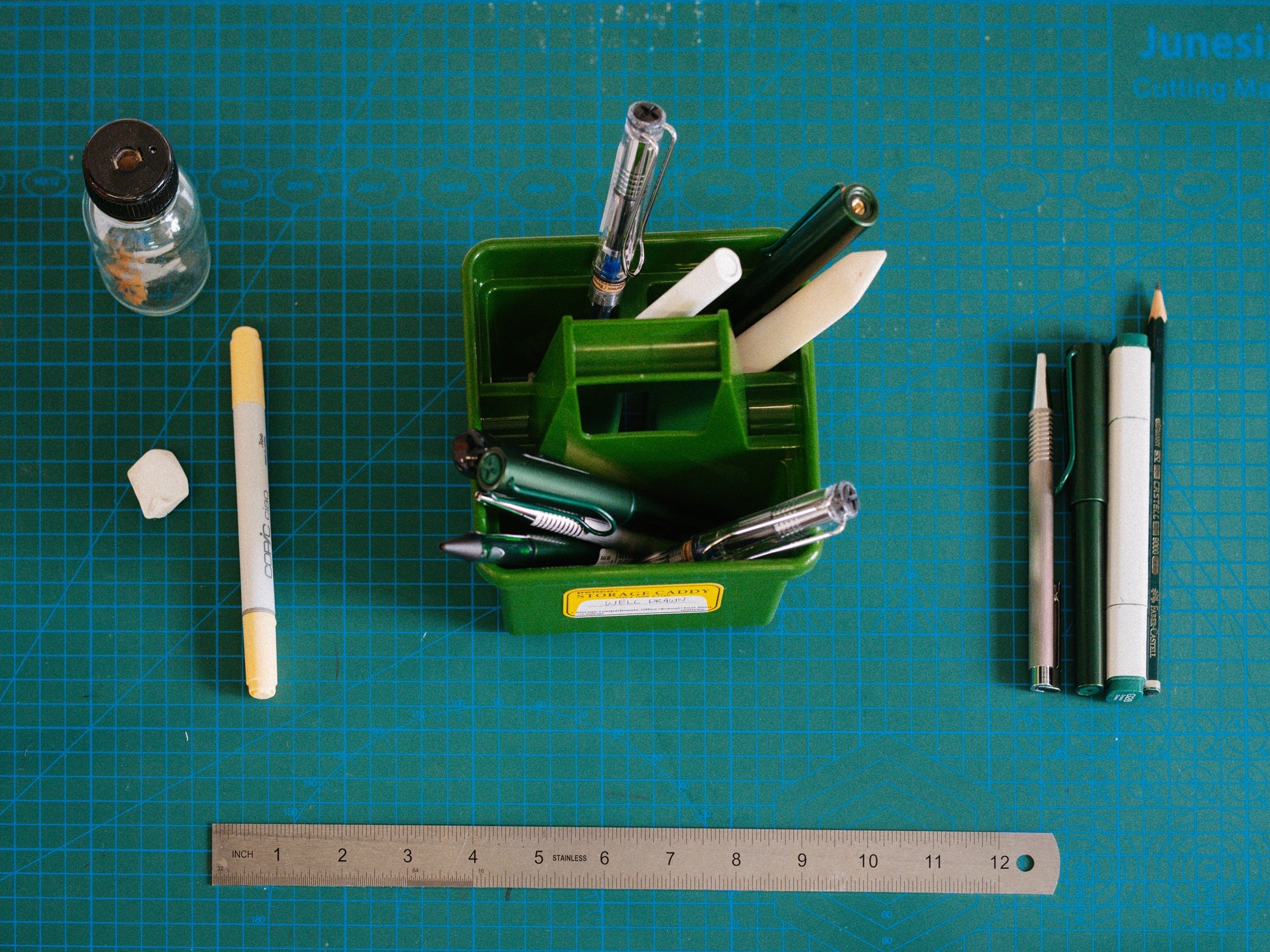 Penco Storage Caddy Small Green – Desk Organiser Australia - Well Drawn