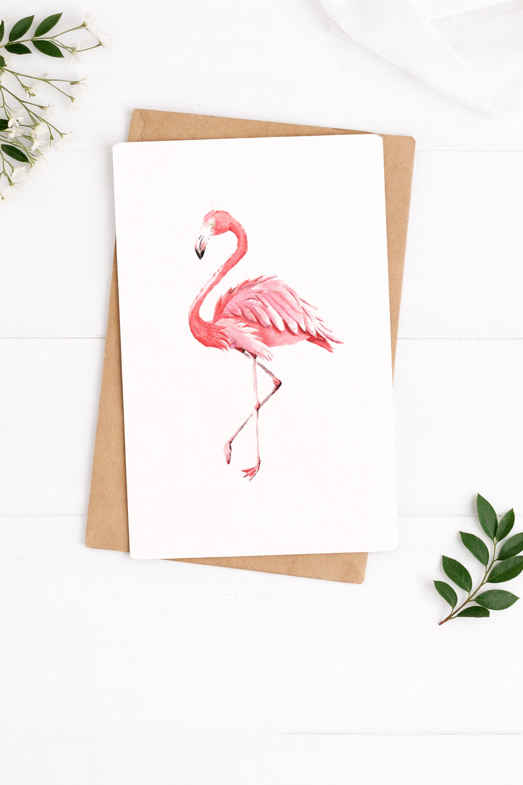 Flamingo Illustrated Card - Well Drawn