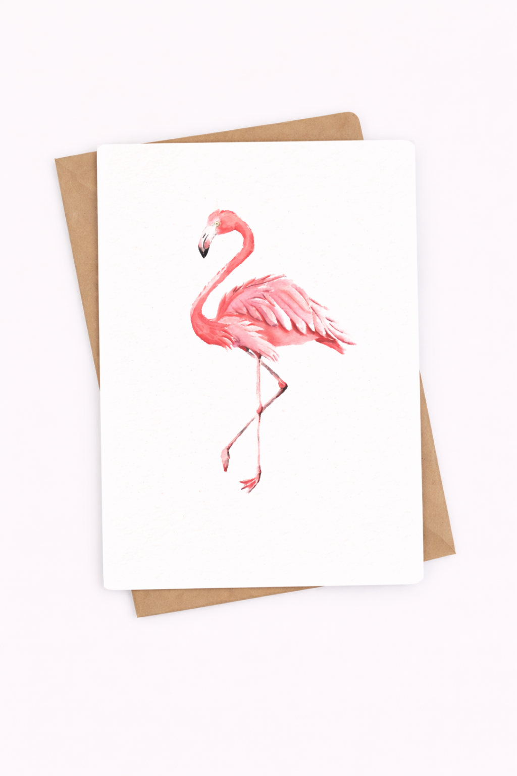 Flamingo Illustrated Card - Well Drawn