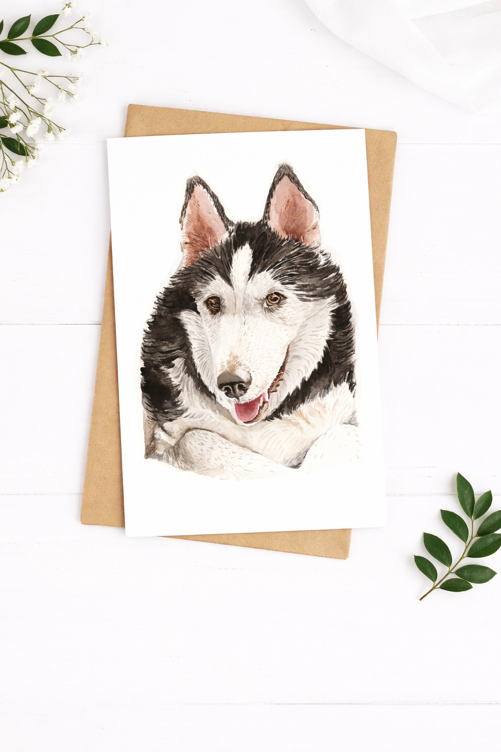 Husky Greeting Card - Well Drawn