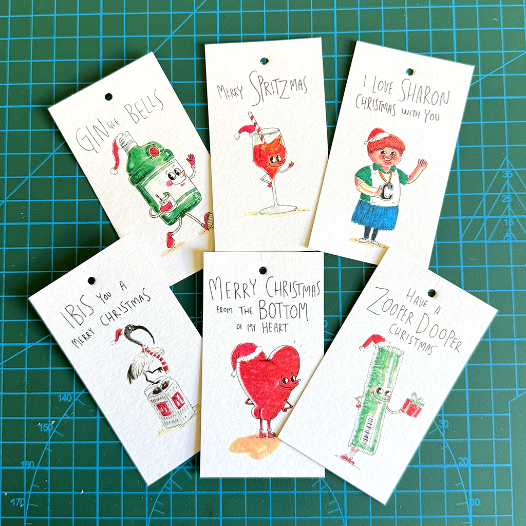 Christmas Gift Tags 2025 Range - with String - 6 Bundle pack
