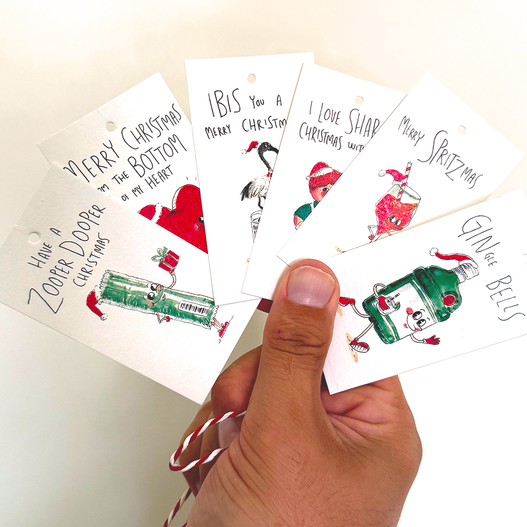 Christmas Gift Tags 2025 Range - with String - 6 Bundle pack