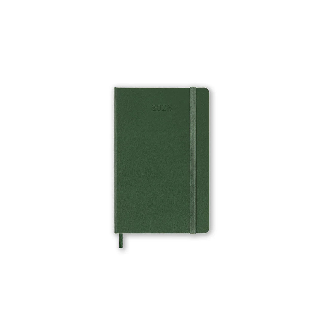 Moleskine - 2026 - 12 Month Daily Hard Cover Diary - Pocket - Myrtle Green - Well Drawn