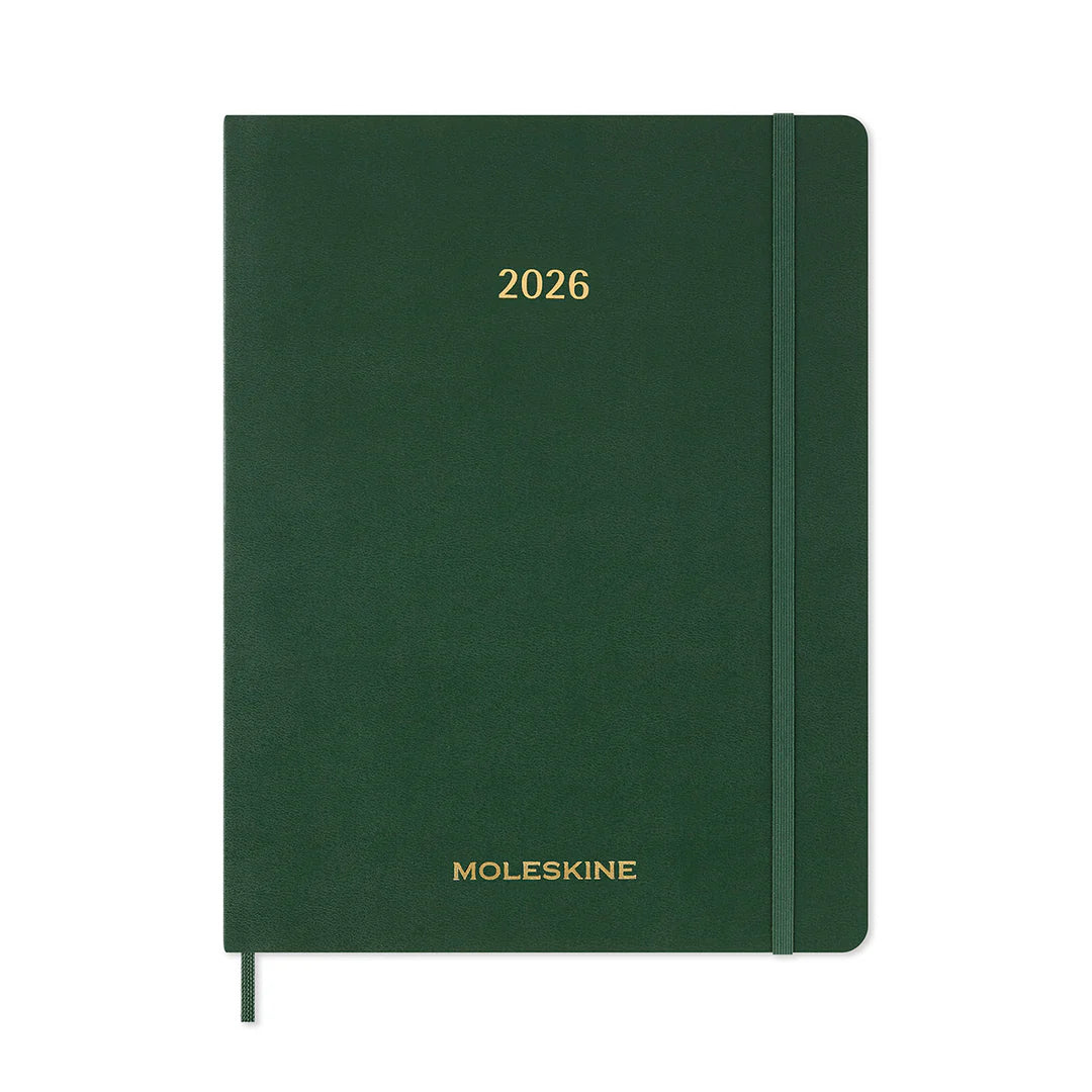 Moleskine - 2025 - 15 Month Weekly Vertical Soft CoverPlanner - Extra Extra Large - Myrtle Green - Well Drawn
