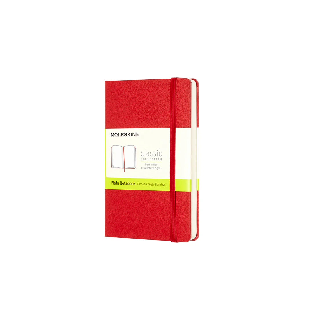 Moleskine - Classic Hard Cover Notebook - Plain - Pocket - Scarlet Red - Well Drawn