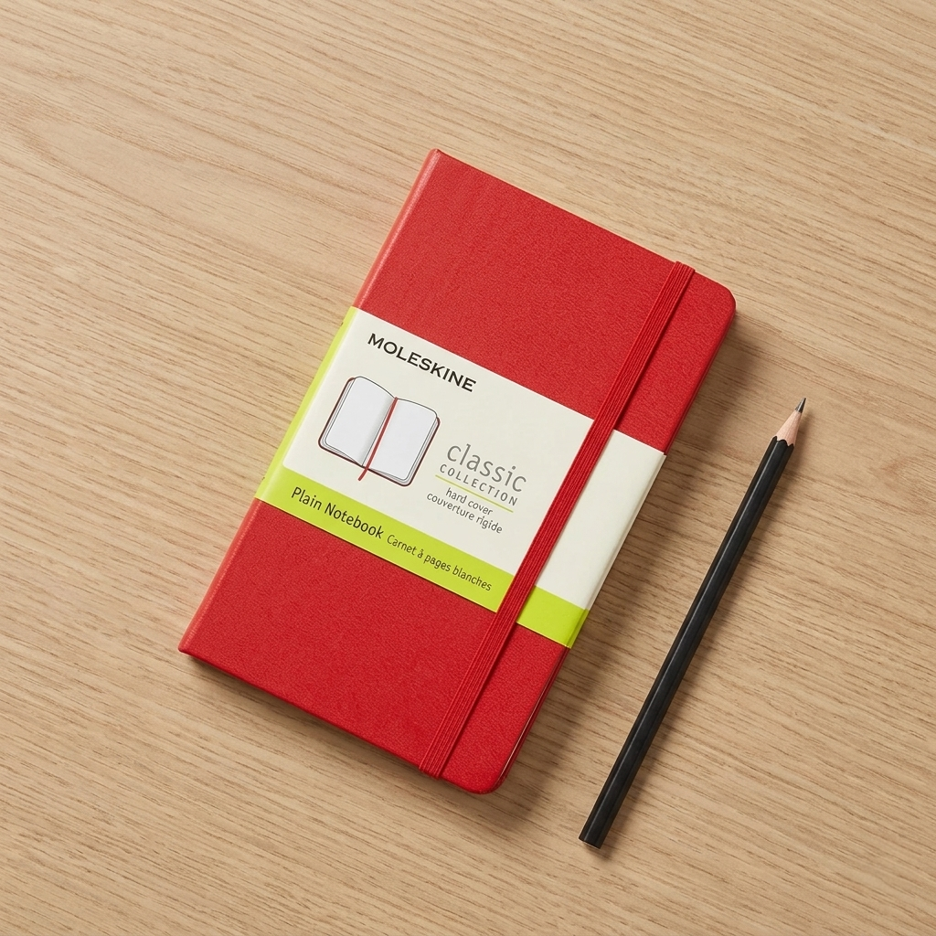 Moleskine - Classic Hard Cover Notebook - Plain - Pocket - Scarlet Red
