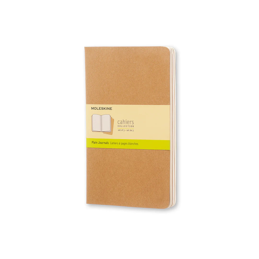 Moleskine - Cahier Notebook - Set of 3 - Plain - Large - Kraft - Well Drawn
