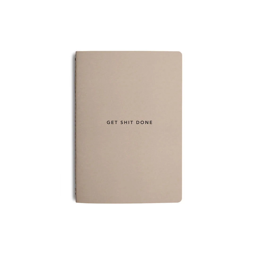 MiGoals - Get Shit Done Minimal Notebook - A5 - Soft Cover - Sand - Well Drawn