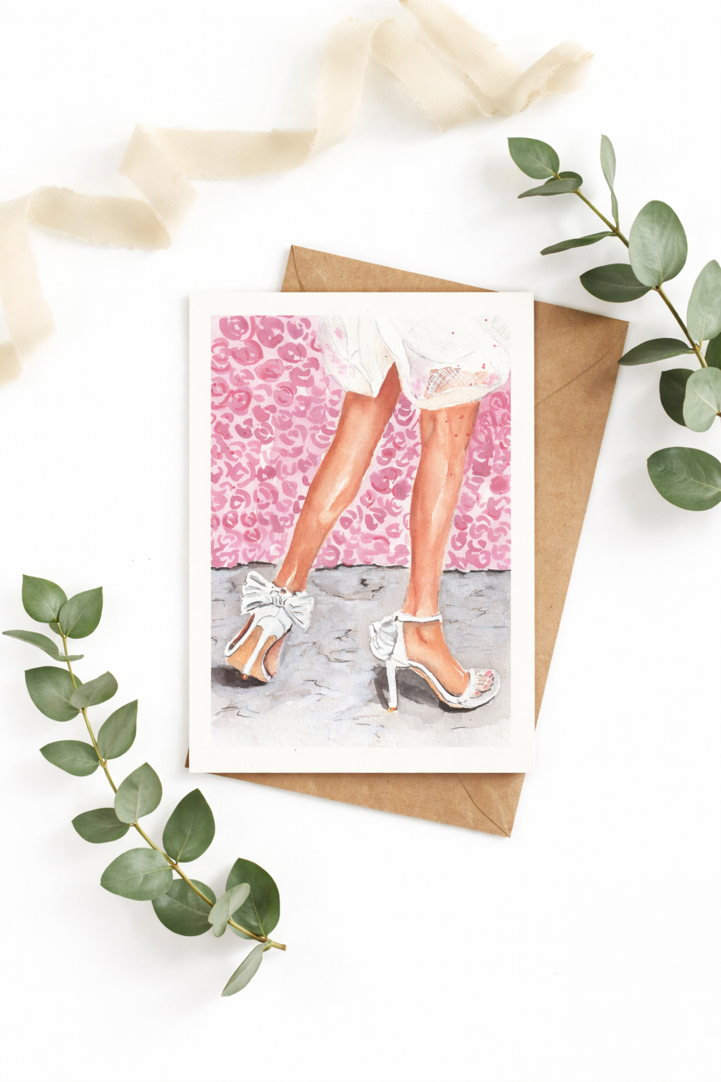 Roses & Pretty Shoes Card - Well Drawn