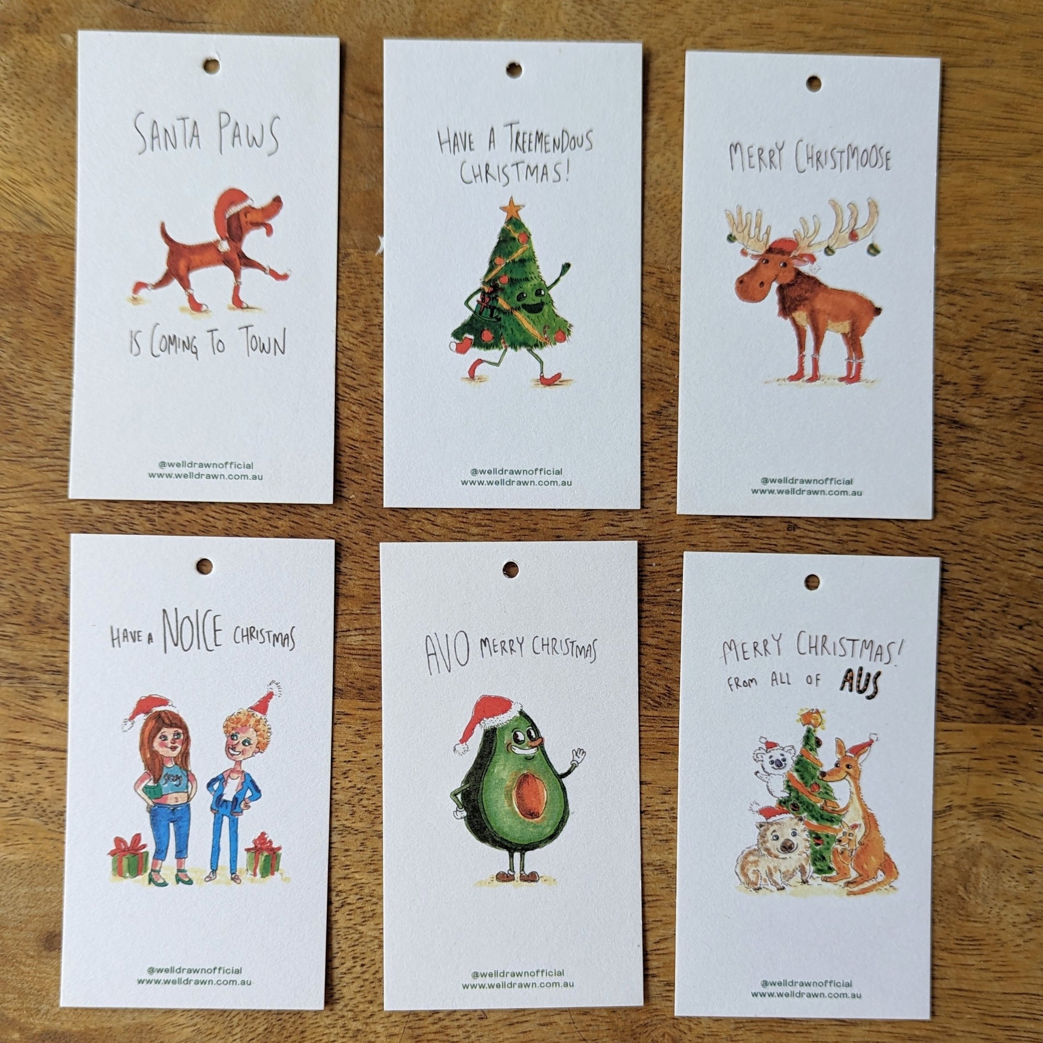 Christmas Gift Tags with String - 6 Bundle pack
