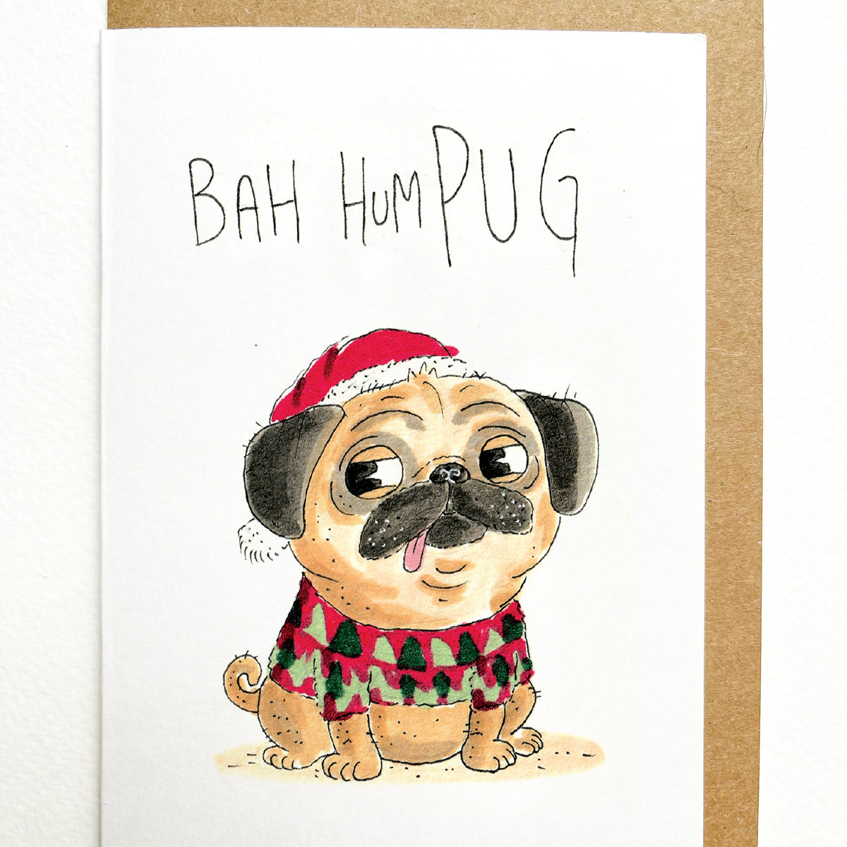 Bah HumPug greeting card lifestyle photo