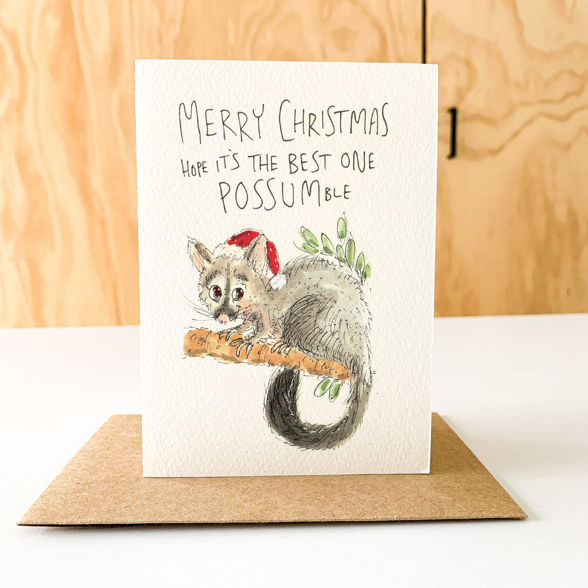 Funny Australian possum Christmas greeting card by Well Drawn, image 7