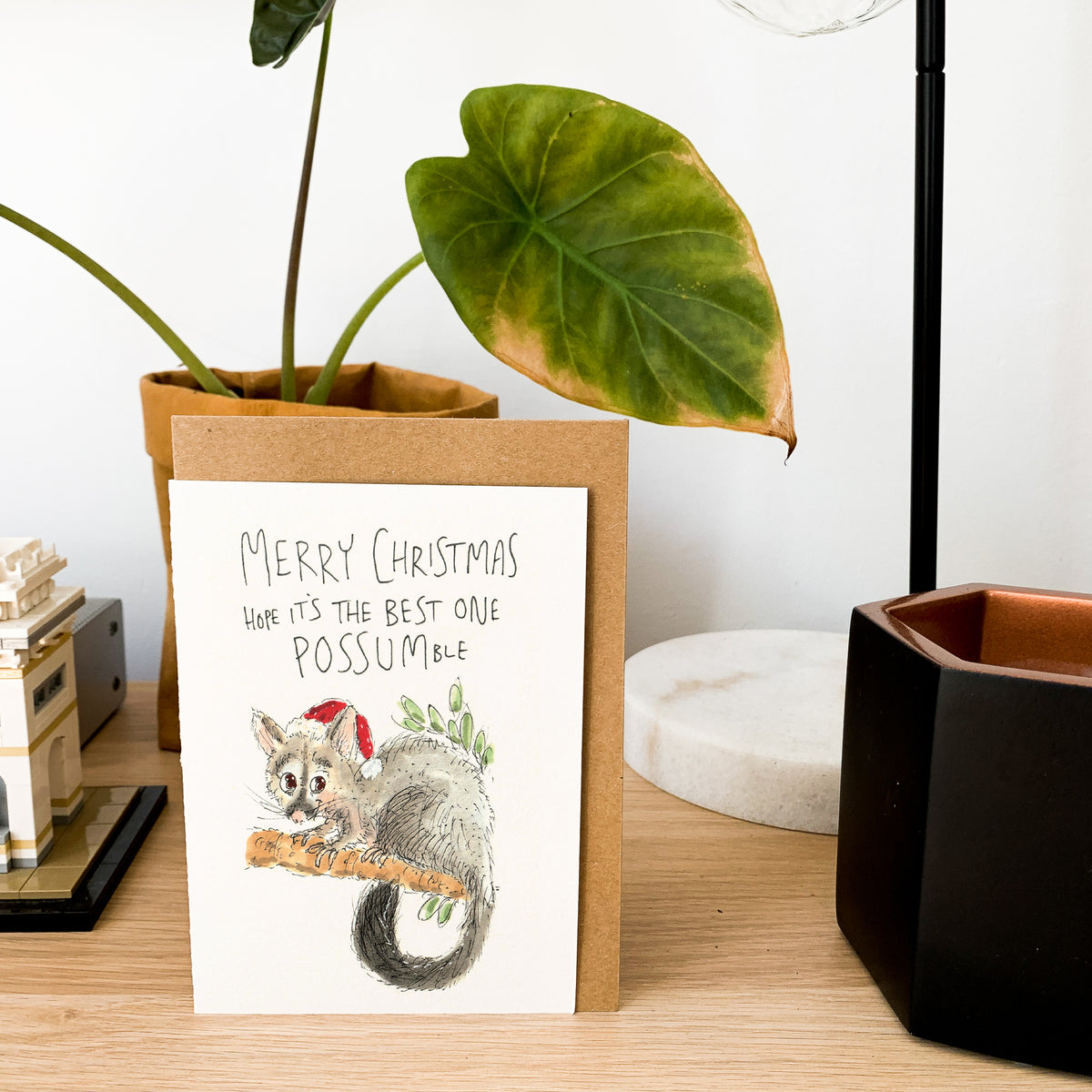 Funny Australian possum Christmas greeting card by Well Drawn, image 8