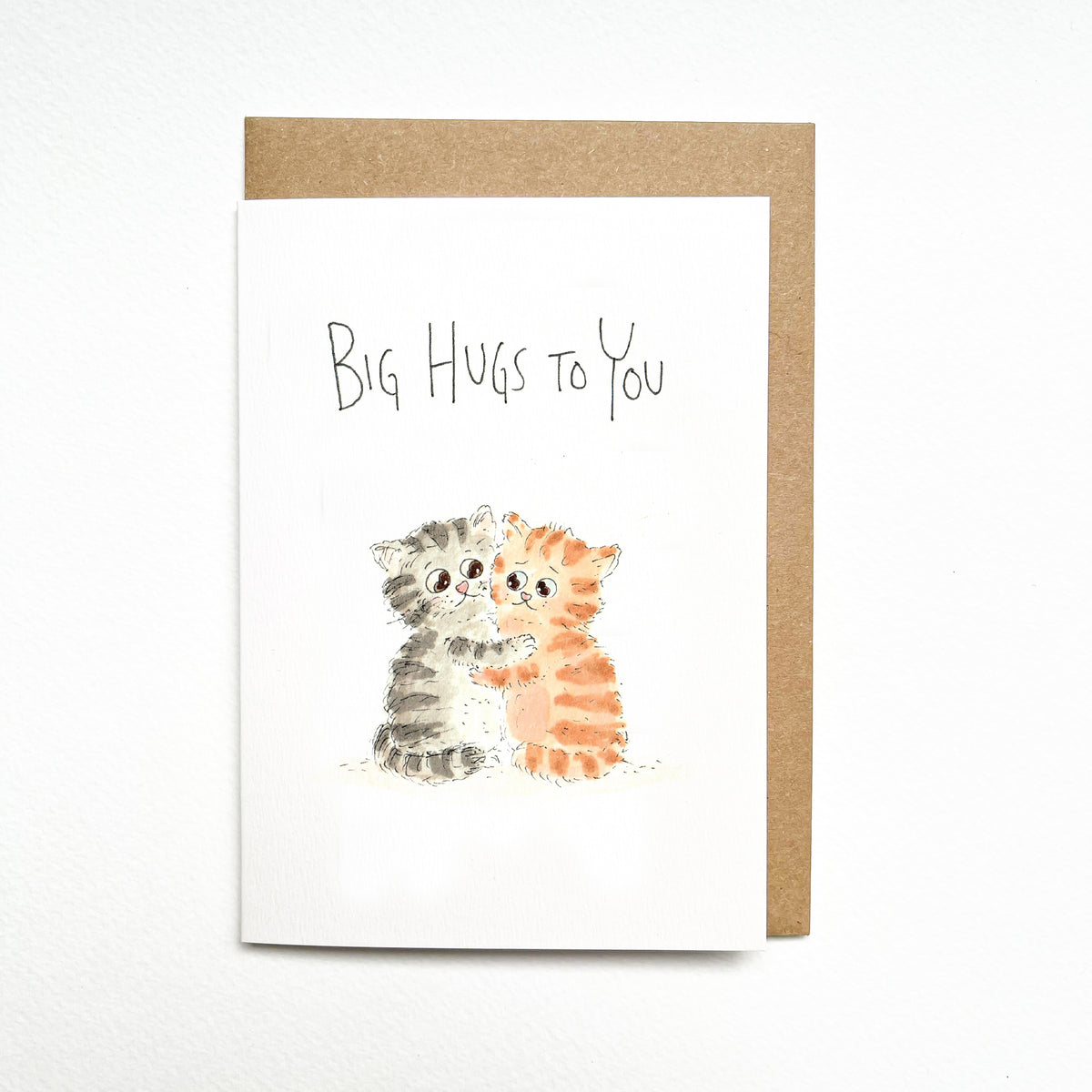 Big Hugs To You hand-drawn thinking of you, sympathy and support greeting card by Well Drawn Australia