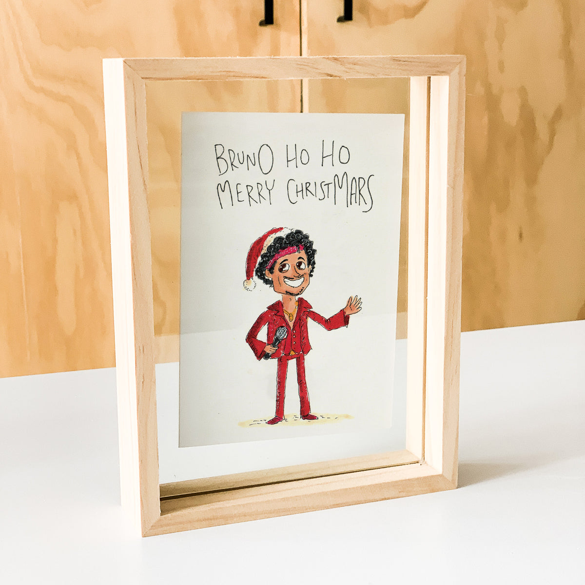 Bruno Ho Ho, Merry ChristMars hand-drawn funny music Christmas card by Well Drawn Australia, product image 5