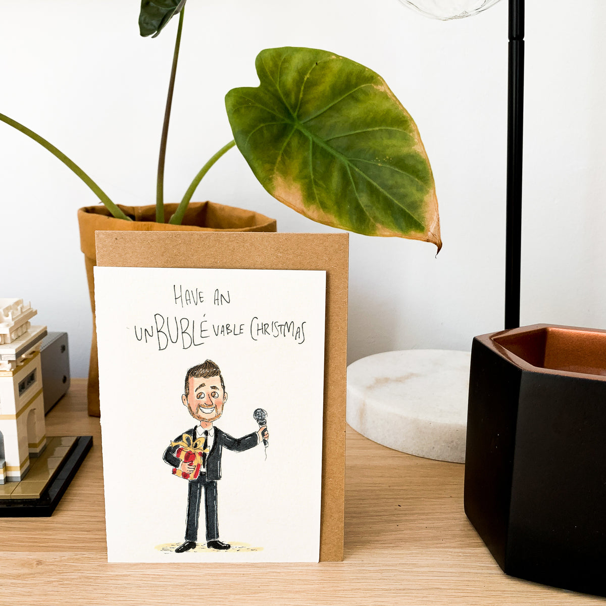 Have an unBUBLÉvable Christmas hand-drawn funny Christmas greeting card by Well Drawn Australia, product image 8