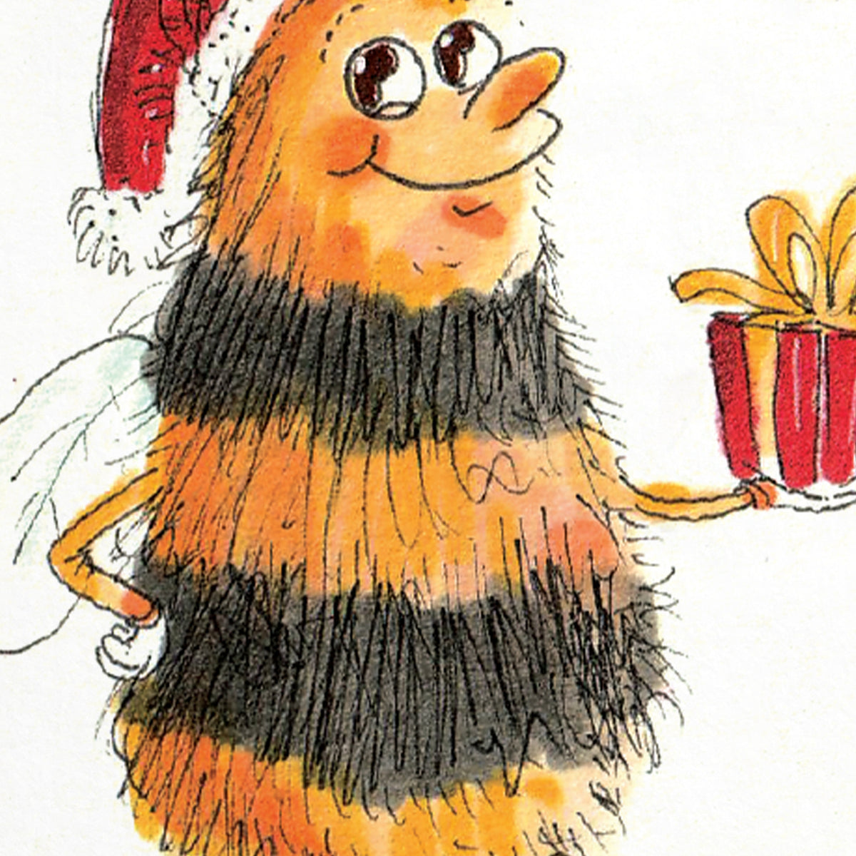 HapBEE Holidays Merry Christmas hand-drawn bee Christmas card by Well Drawn Australia, product image 9