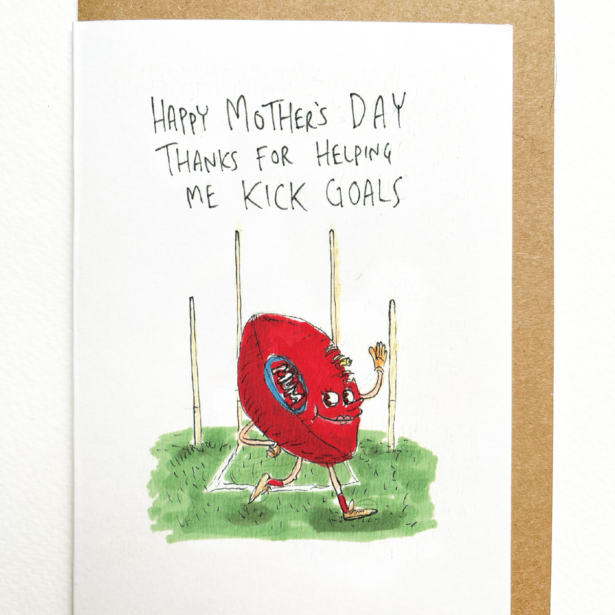 Happy Mother's Day, Thanks For Helping me Kick Goals greeting card lifestyle photo