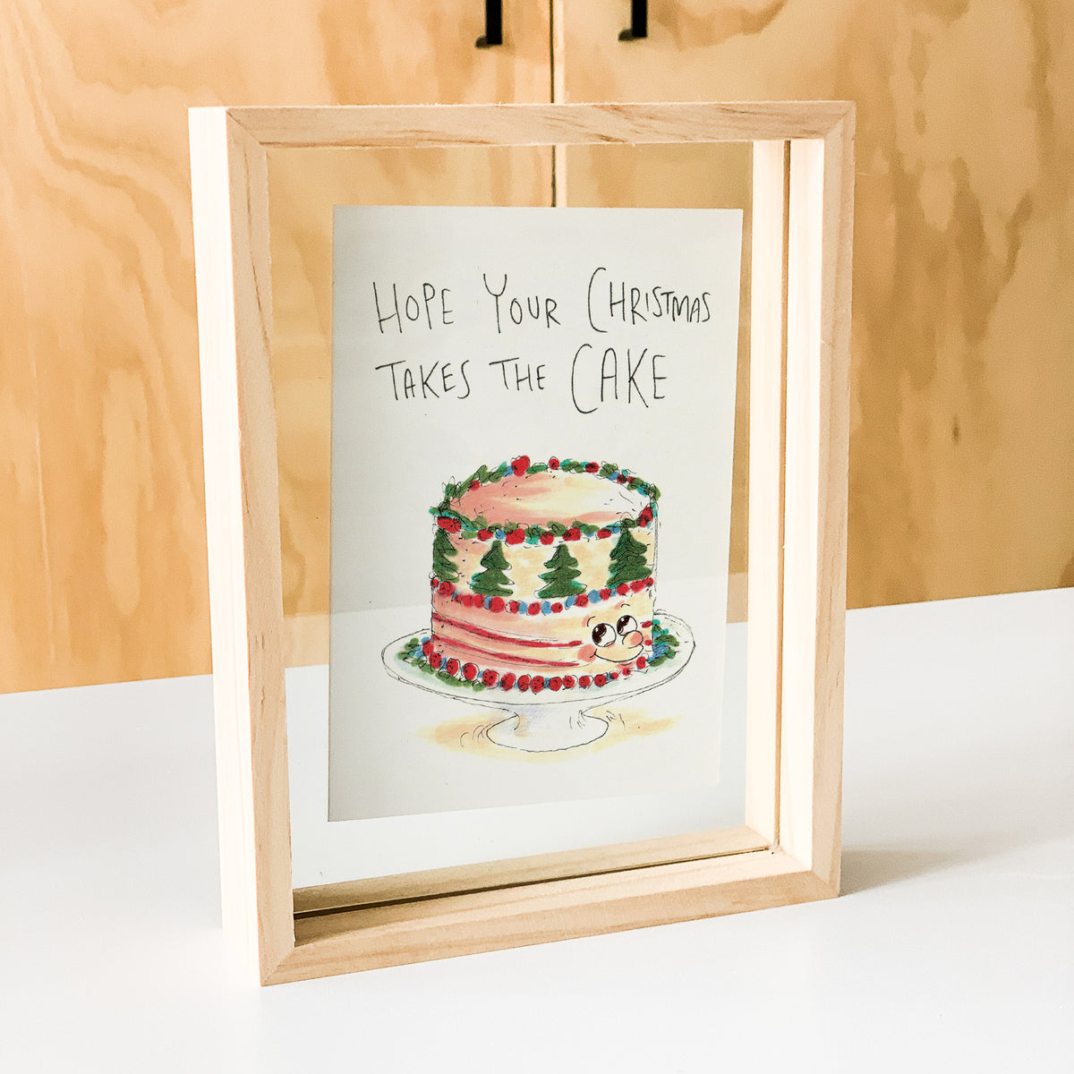 Hope Your Christmas Takes the Cake festive food pun greeting card by Well Drawn, image 5