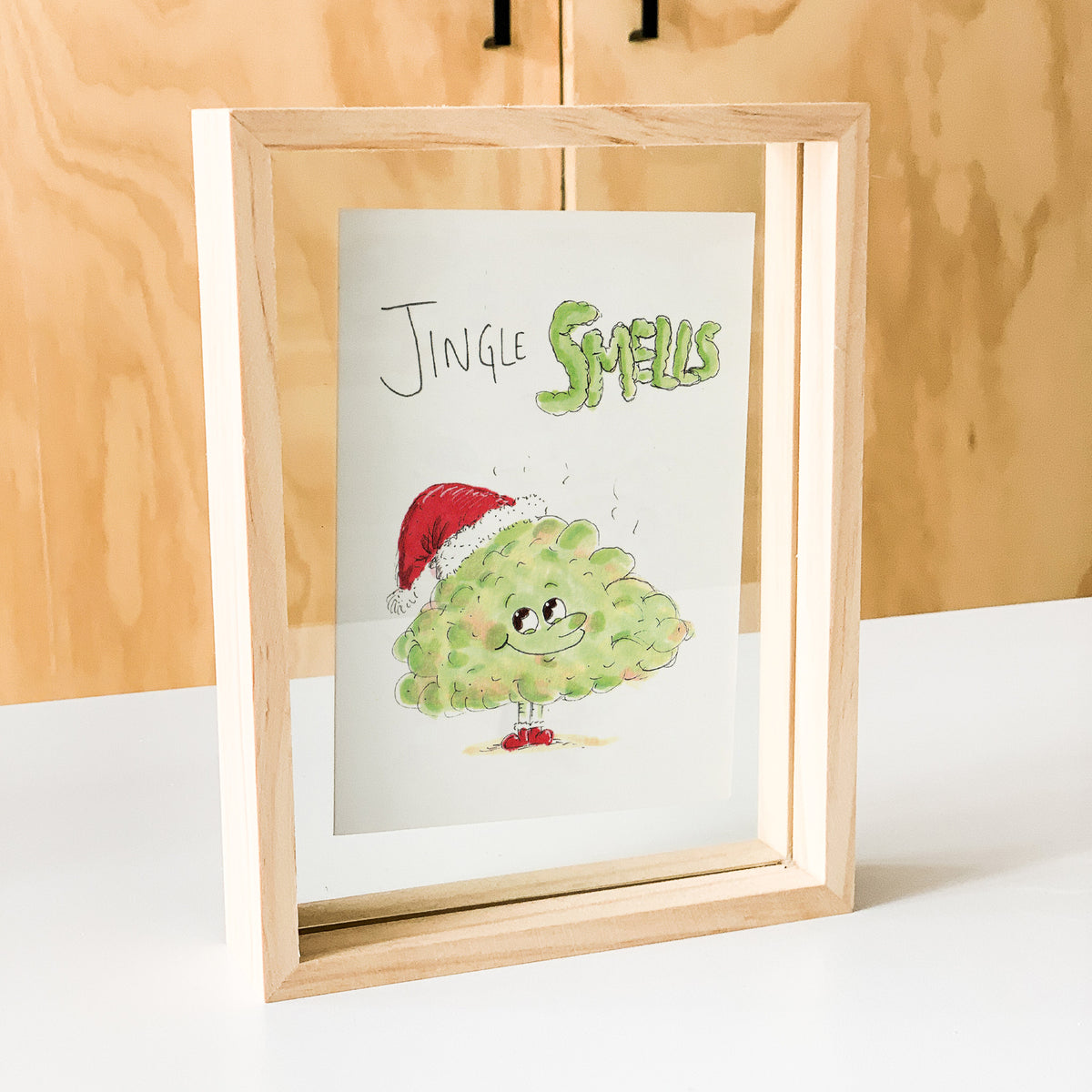Jingle Smells hand-drawn funny fart joke Christmas card by Well Drawn Australia, product image 5