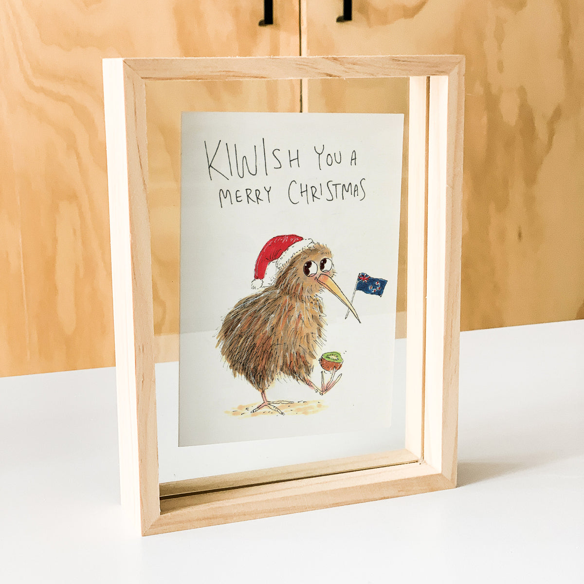 KIWISH You a Merry Christmas hand-drawn Kiwi Christmas card by Well Drawn Australia, product image 5