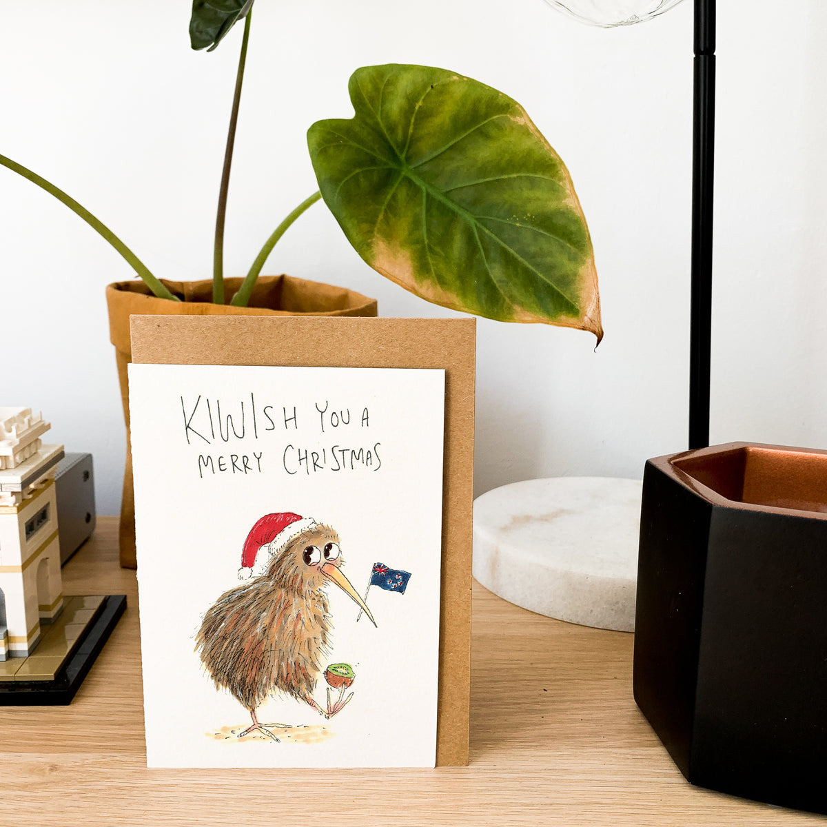 KIWISH You a Merry Christmas hand-drawn Kiwi Christmas card by Well Drawn Australia, product image 8
