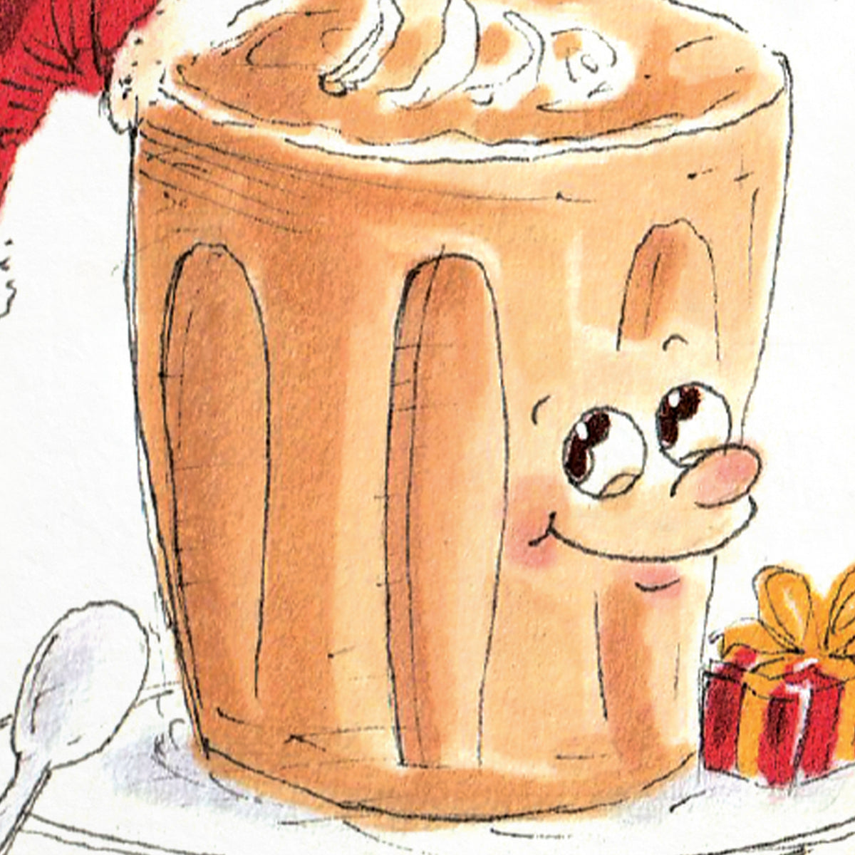 Merry Christmas, Sending a LATTE of Love hand-drawn coffee Christmas card by Well Drawn Australia, product image 9