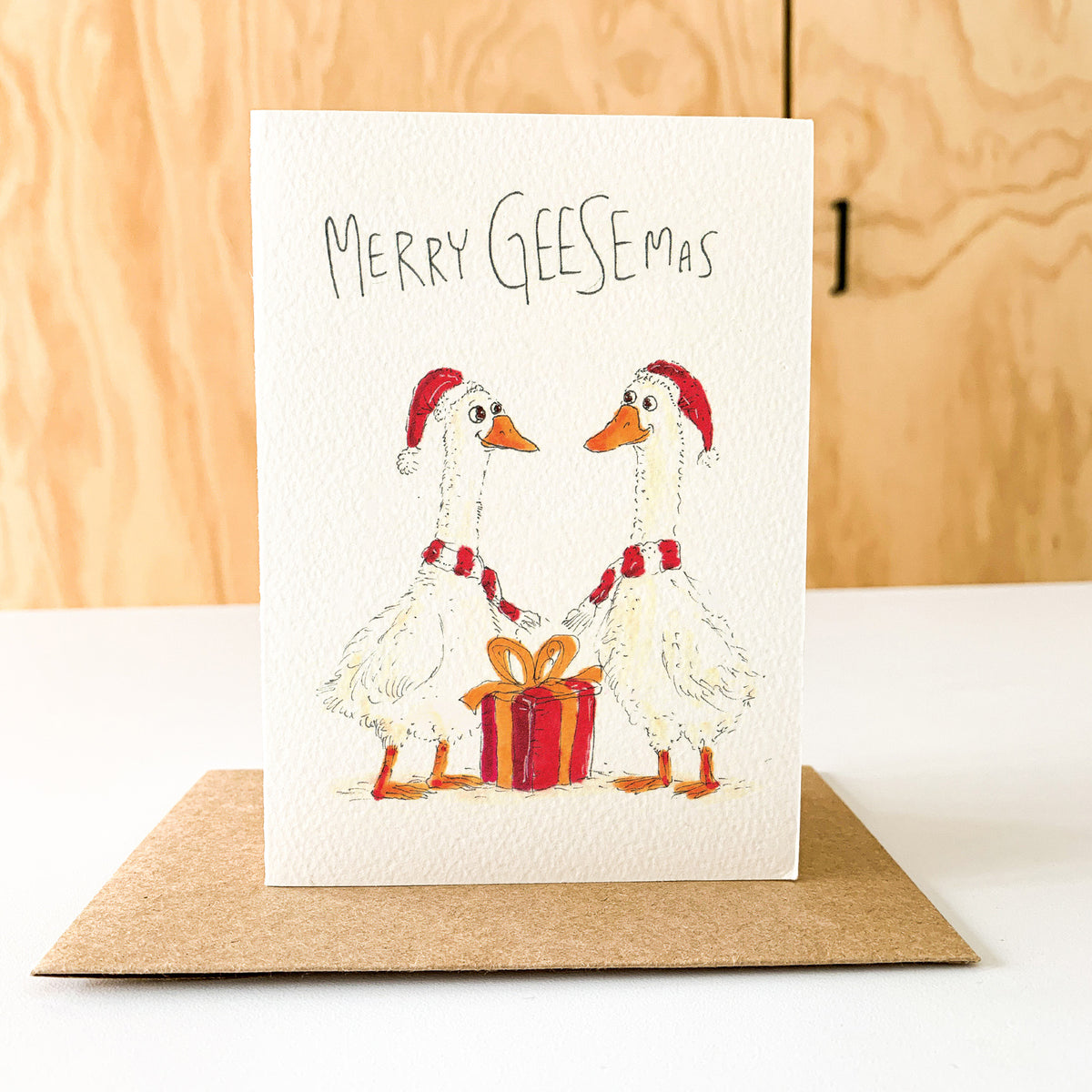 Merry Geesemas funny goose Christmas card by Well Drawn, image 7