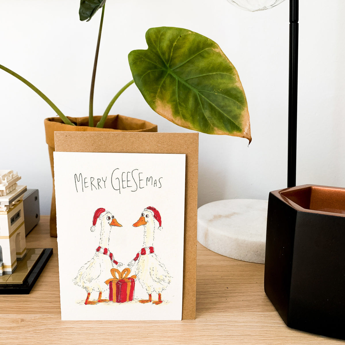 Merry Geesemas funny goose Christmas card by Well Drawn, image 8