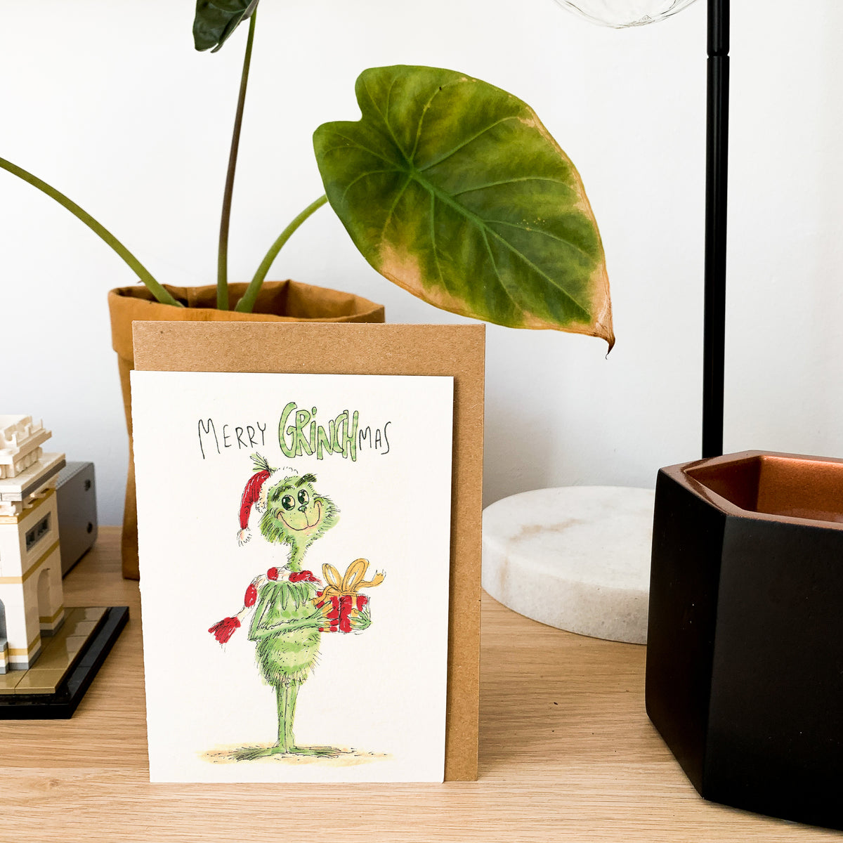 Merry Grinchmas funny festive character Christmas greeting card by Well Drawn, image 8