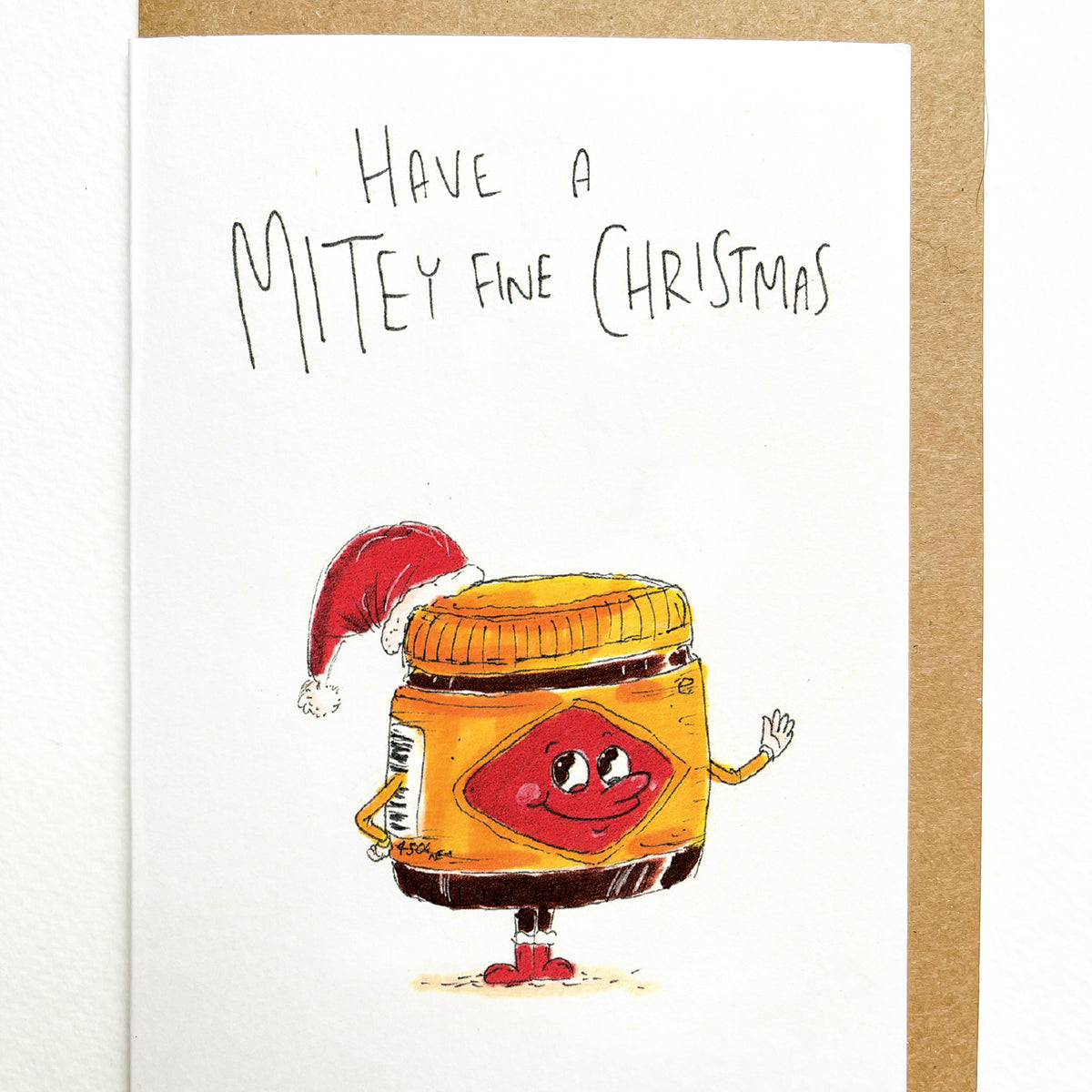 Have a MITEY Fine Christmas hand-drawn funny Christmas card by Well Drawn Australia, product image 2