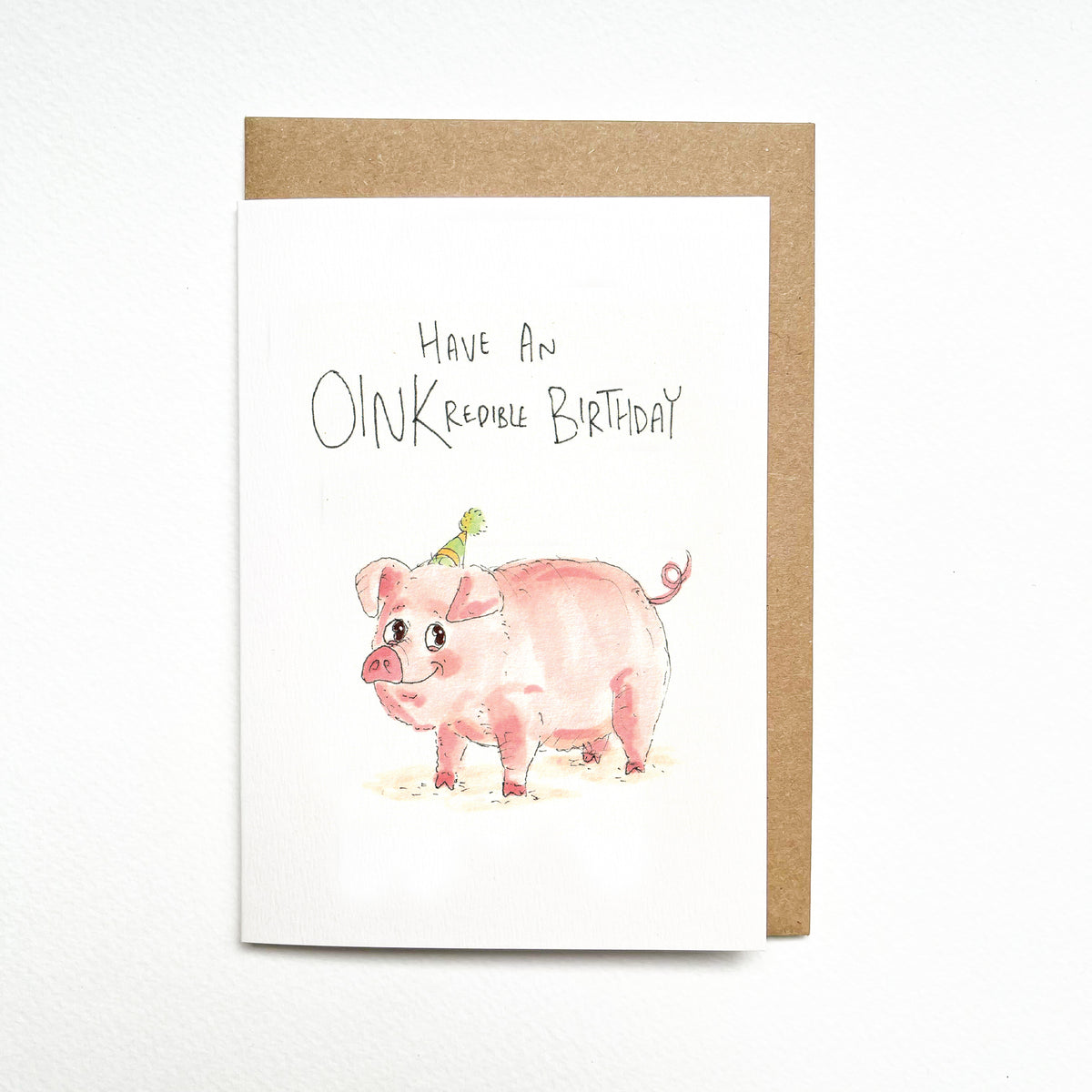 Have an OINKredible Birthday funny pig birthday card by Well Drawn, image 1