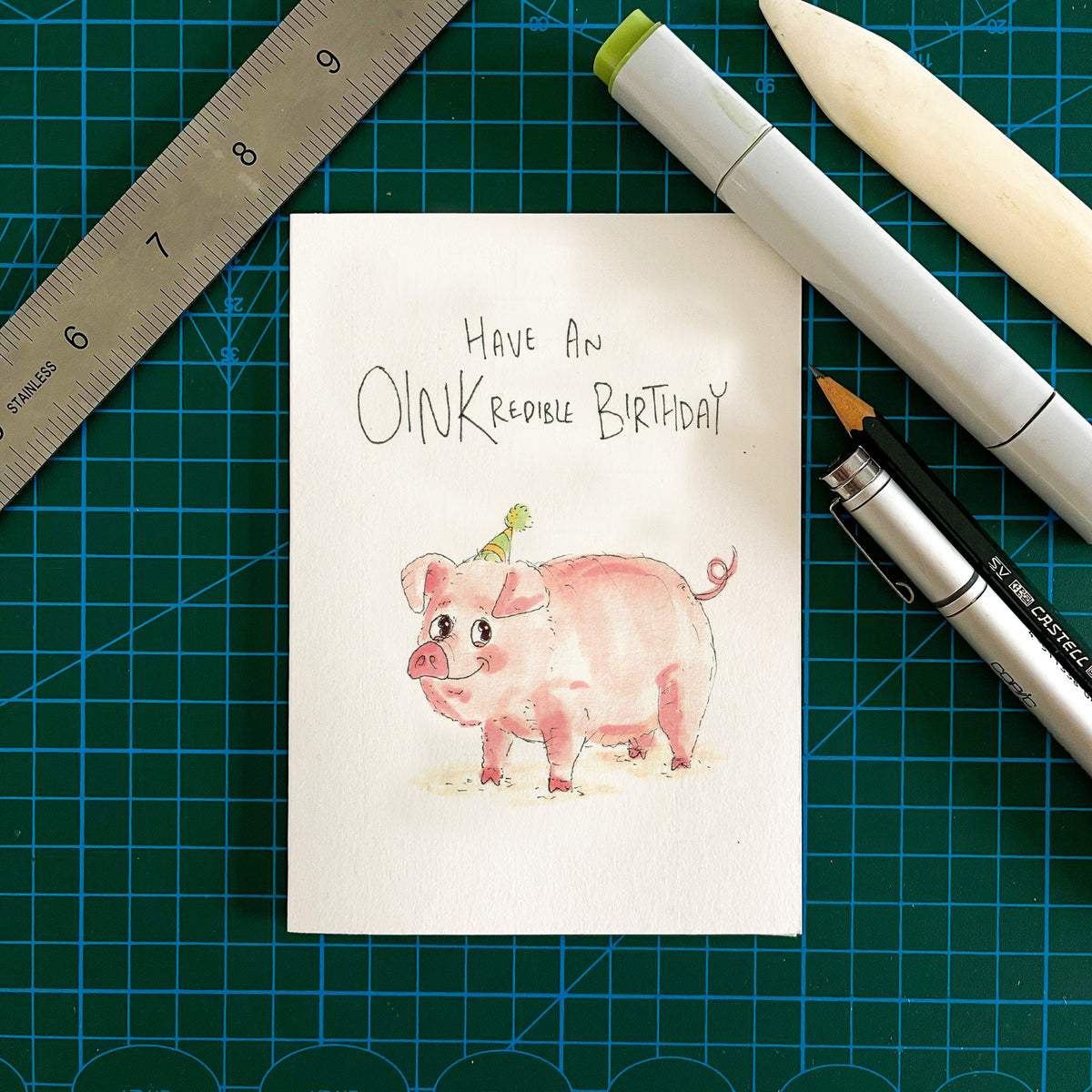 Have an OINKredible Birthday funny pig birthday card by Well Drawn, image 3