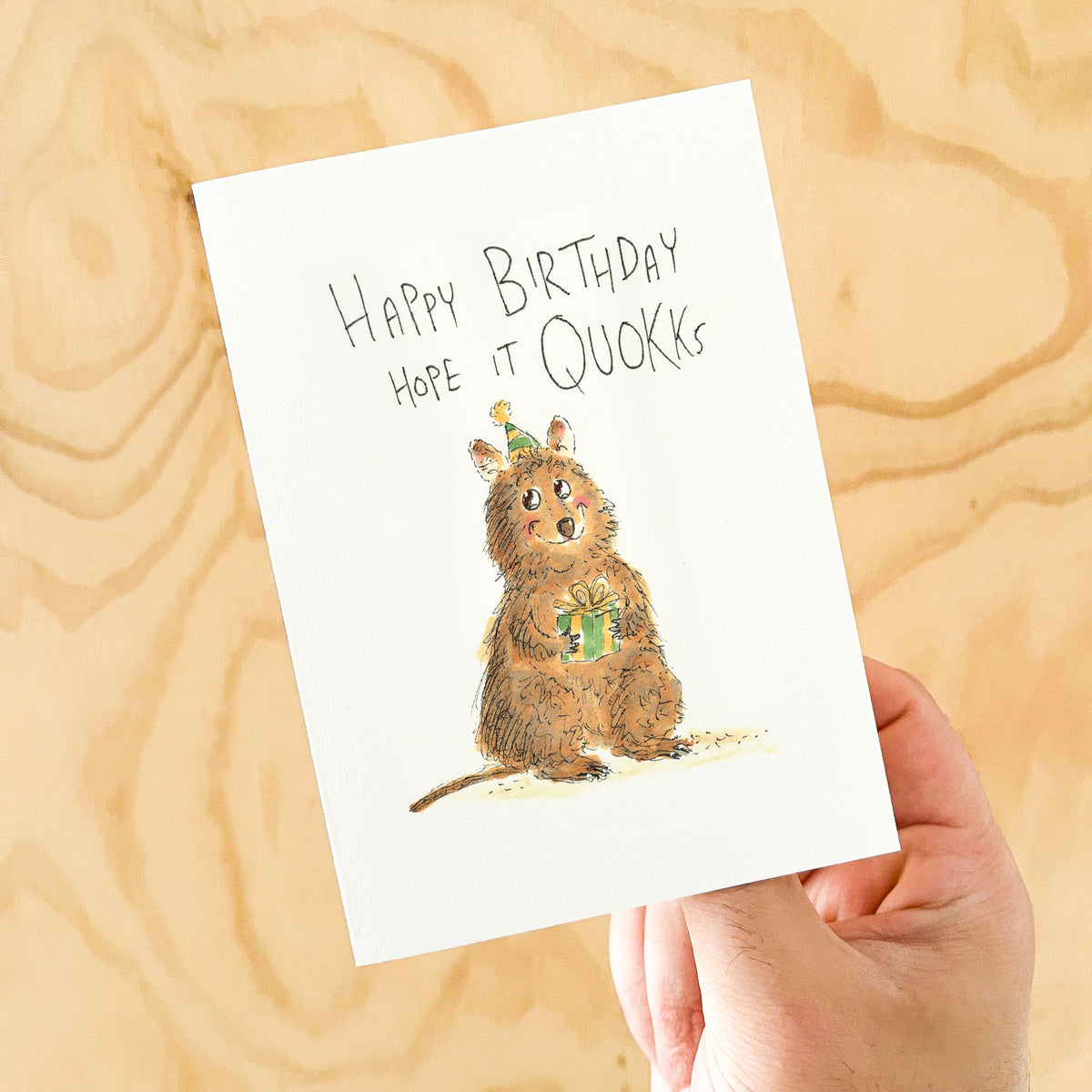 Happy Birthday Hope it QUOKKs funny quokka birthday card by Well Drawn, image 4