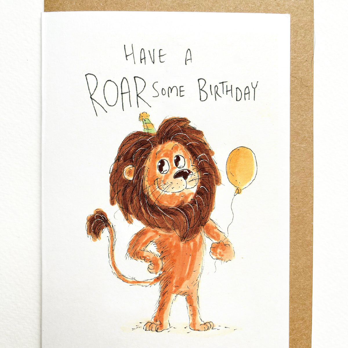 Have a ROARsome Birthday funny lion birthday card by Well Drawn, image 2