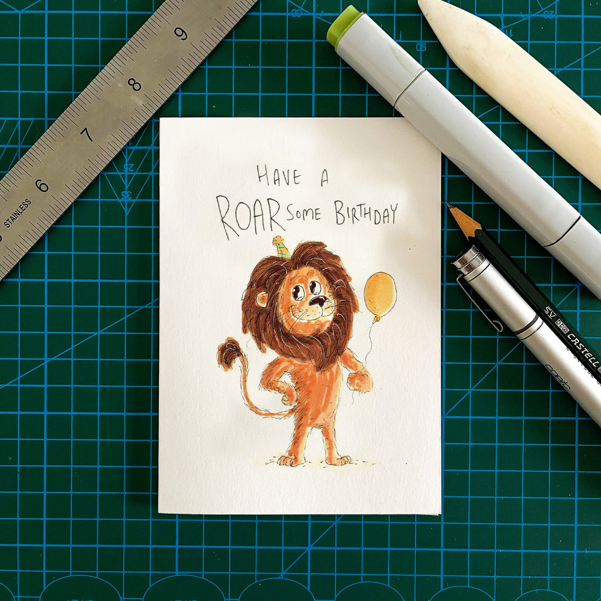 Have a ROARsome Birthday funny lion birthday card by Well Drawn, image 3