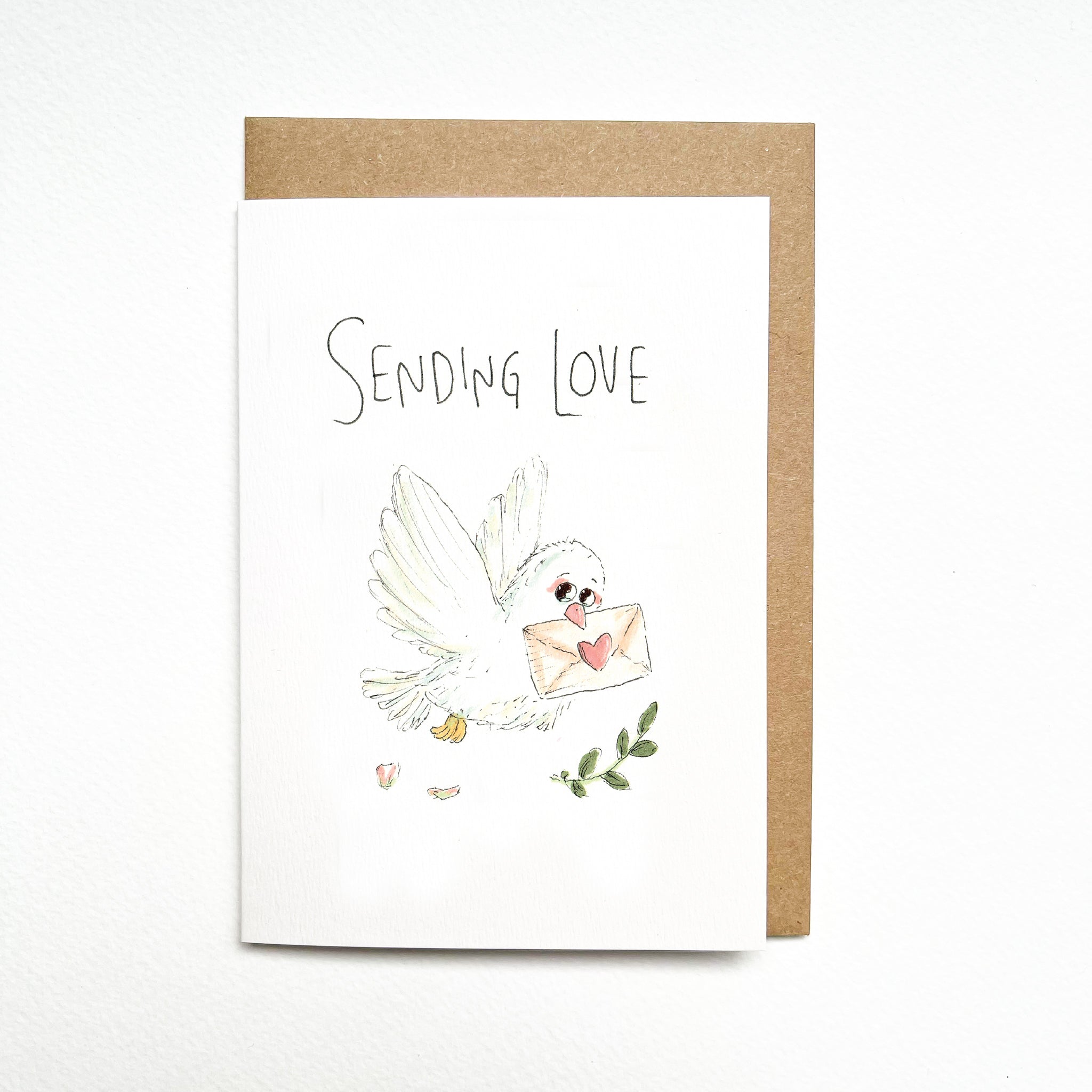 Sending Love hand-drawn sympathy and support greeting card by Well Drawn Australia
