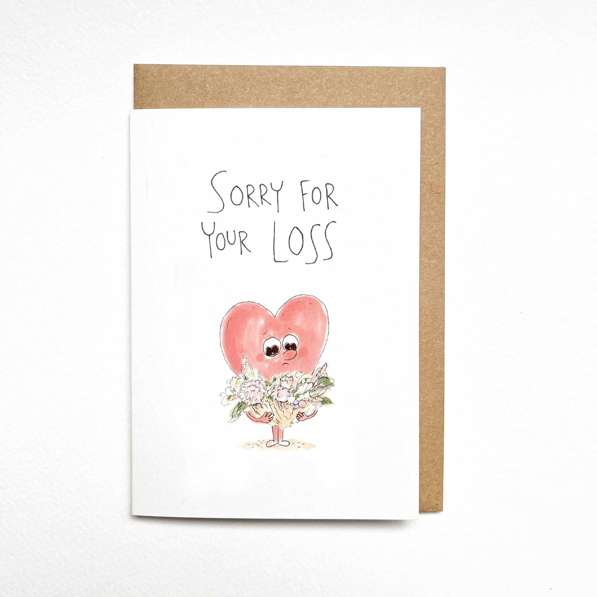 Sorry For Your Loss hand-drawn sympathy and bereavement greeting card by Well Drawn Australia