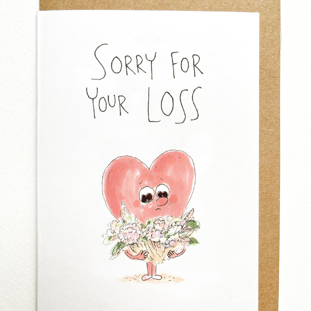 Sorry For Your Loss condolence card, hand-drawn in Melbourne by Well Drawn, product image 2