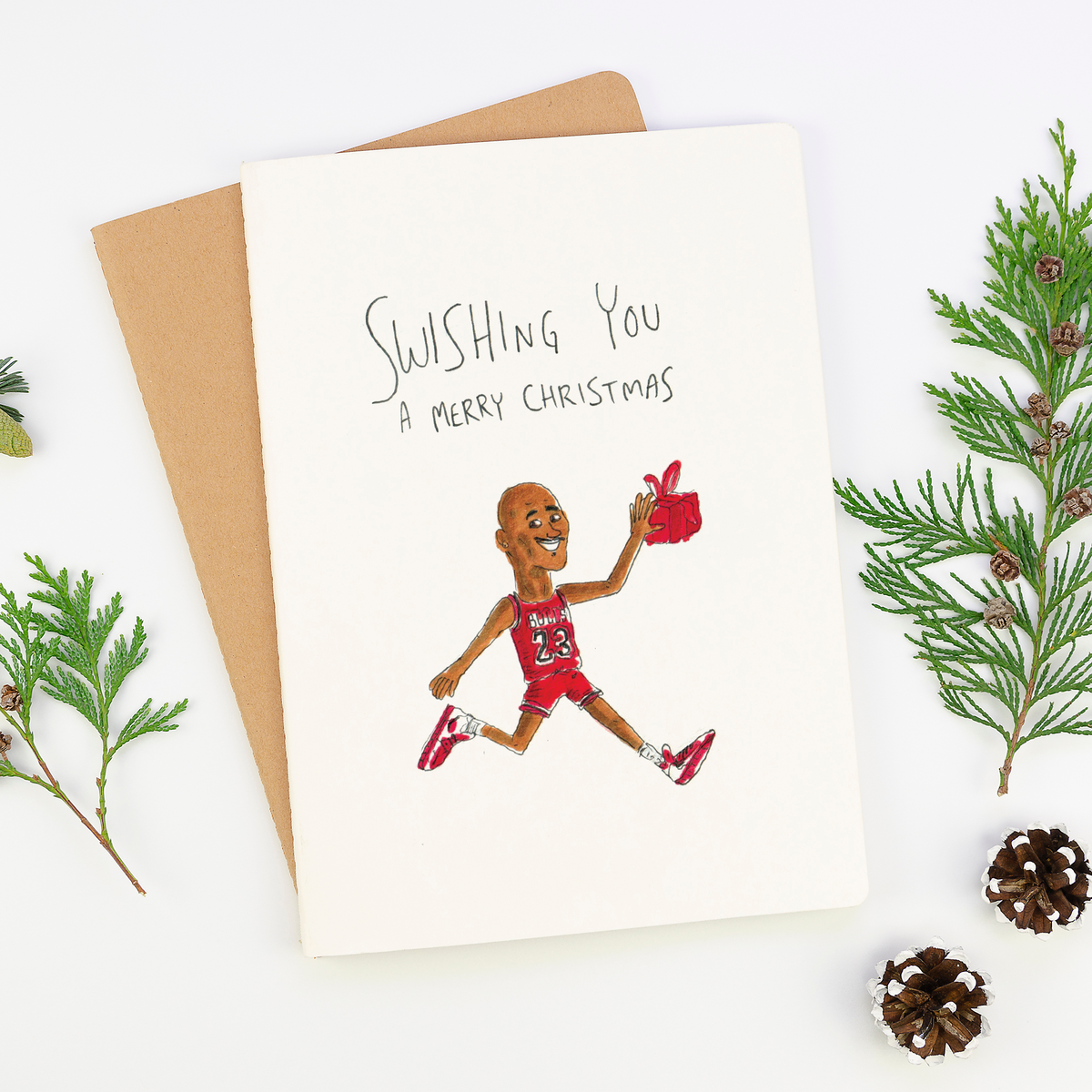 Swishing You A Merry Christmas greeting card lifestyle photo