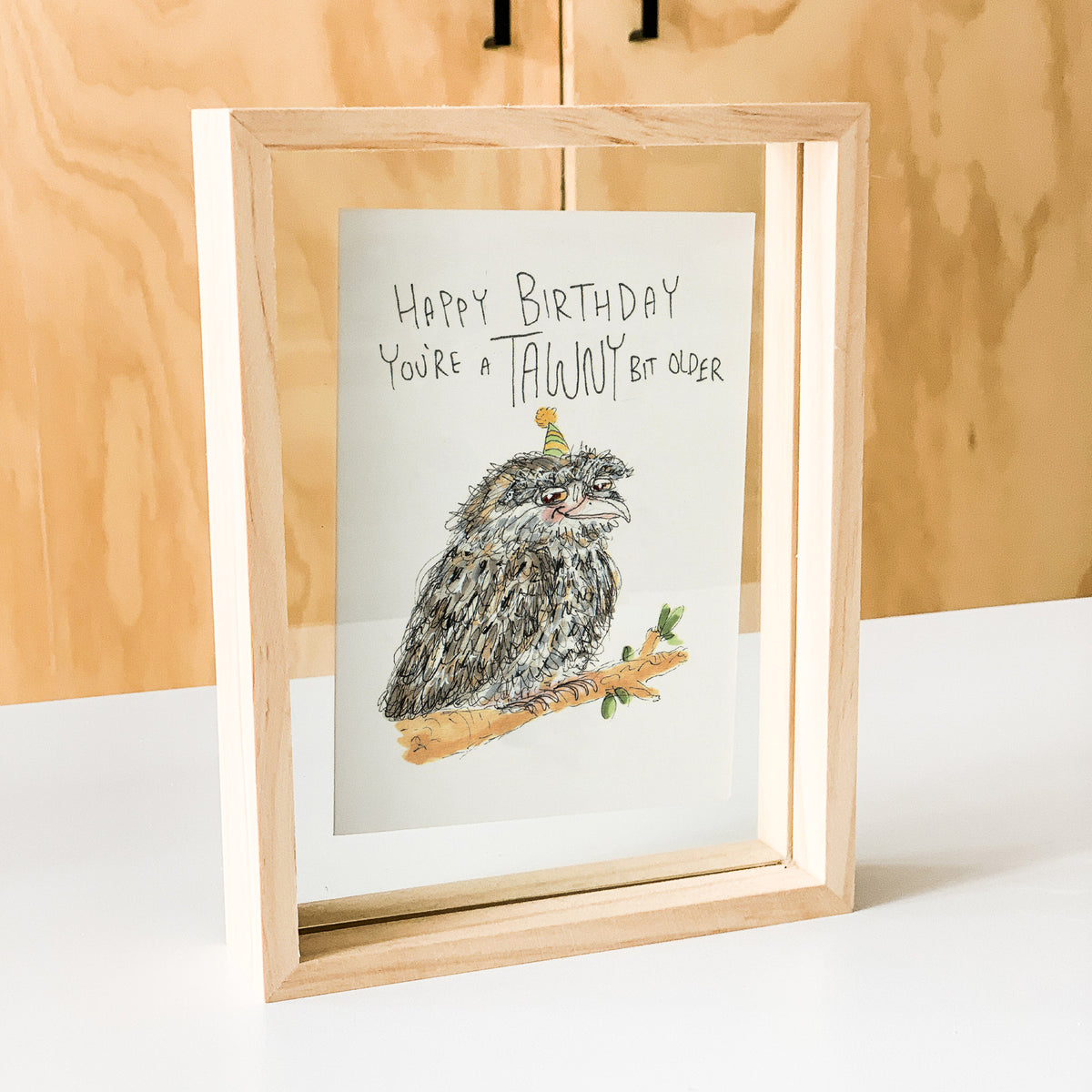 Happy Birthday You're a TAWNY Bit Older tawny frogmouth birthday card by Well Drawn, image 5