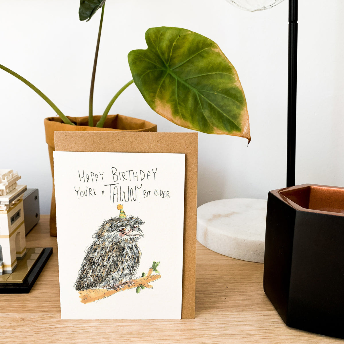 Happy Birthday You're a TAWNY Bit Older tawny frogmouth birthday card by Well Drawn, image 8