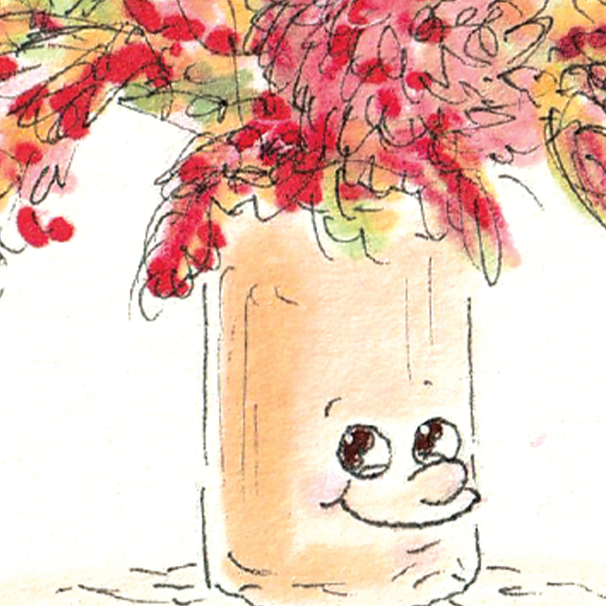 Thanks a Bunch red flower bouquet thank you card by Well Drawn, image 9