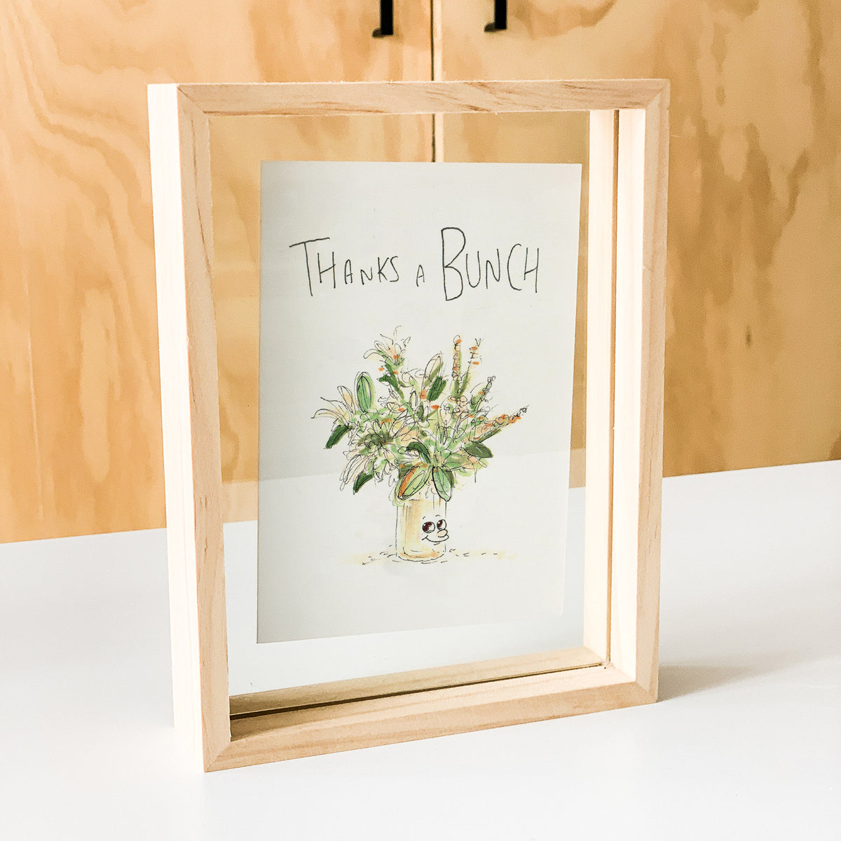 Thanks a Bunch white and green flower bouquet thank you card by Well Drawn, image 5
