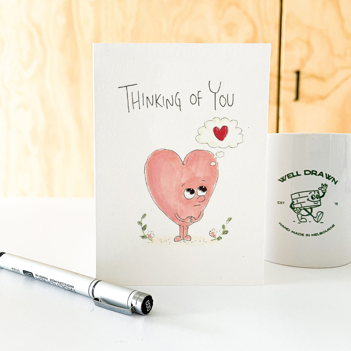 Thinking Of You Australian sympathy and condolence greeting card by Well Drawn, image 6